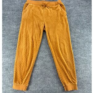 Brixton Mens Quilted Velour‎ Joggers Mustard Yellow Diamond Texture Sweatpants M